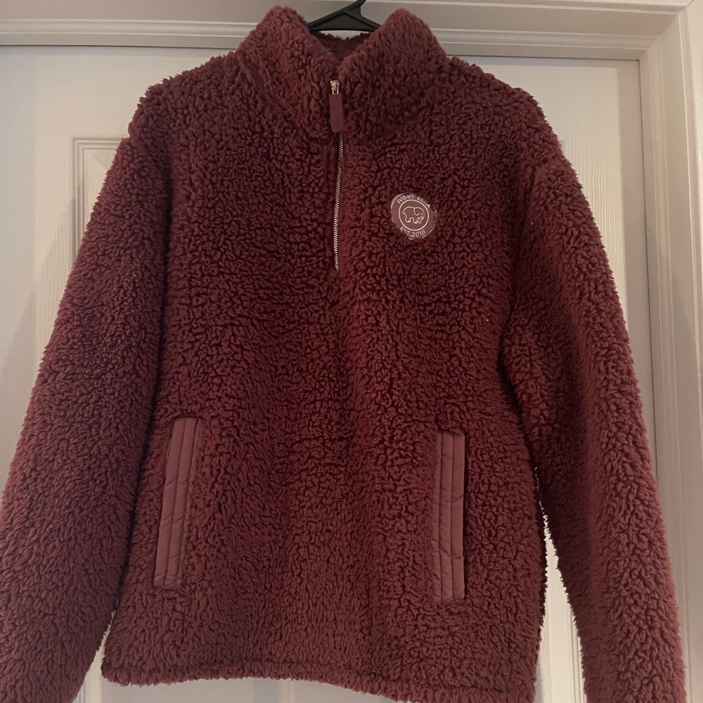 Ivory Ella sherpa 1/4 zip small